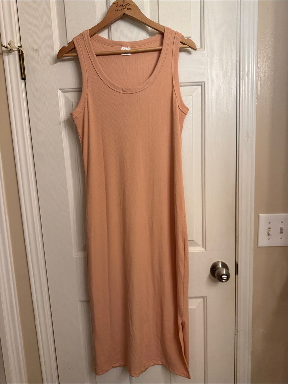 Sleeveless Peach Maxi Tank Dress
